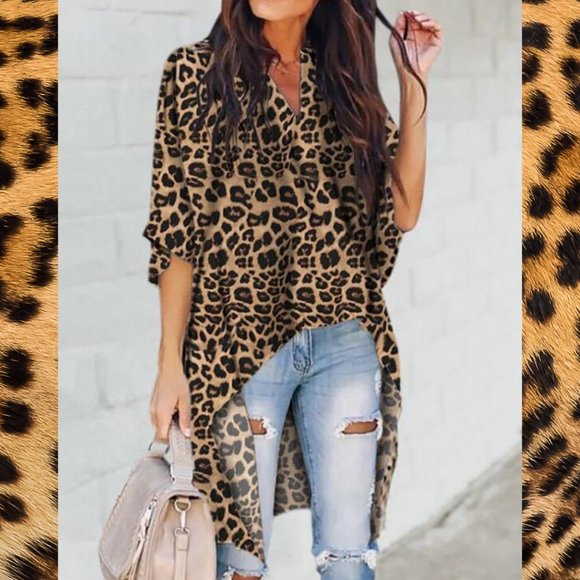 Overside Leopard Print Blouse - Picture 5 of 6